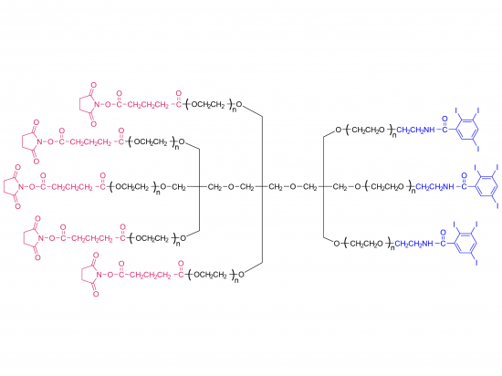 (SG)5-8-arm PEG-(TIB)3(amide)(TP)