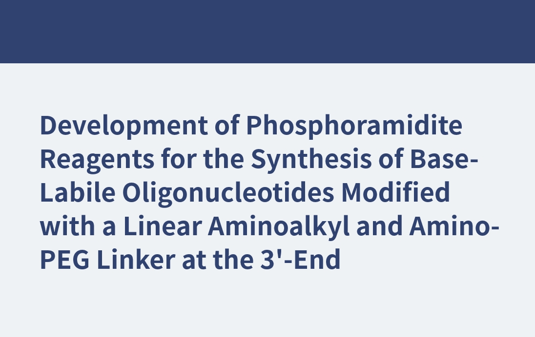 Development of Phosphoramidite Reagents for the Synthesis of Base-Labile Oligonucleotides Modified with a Linear Aminoalkyl and Amino-PEG Linker at the 3'-End