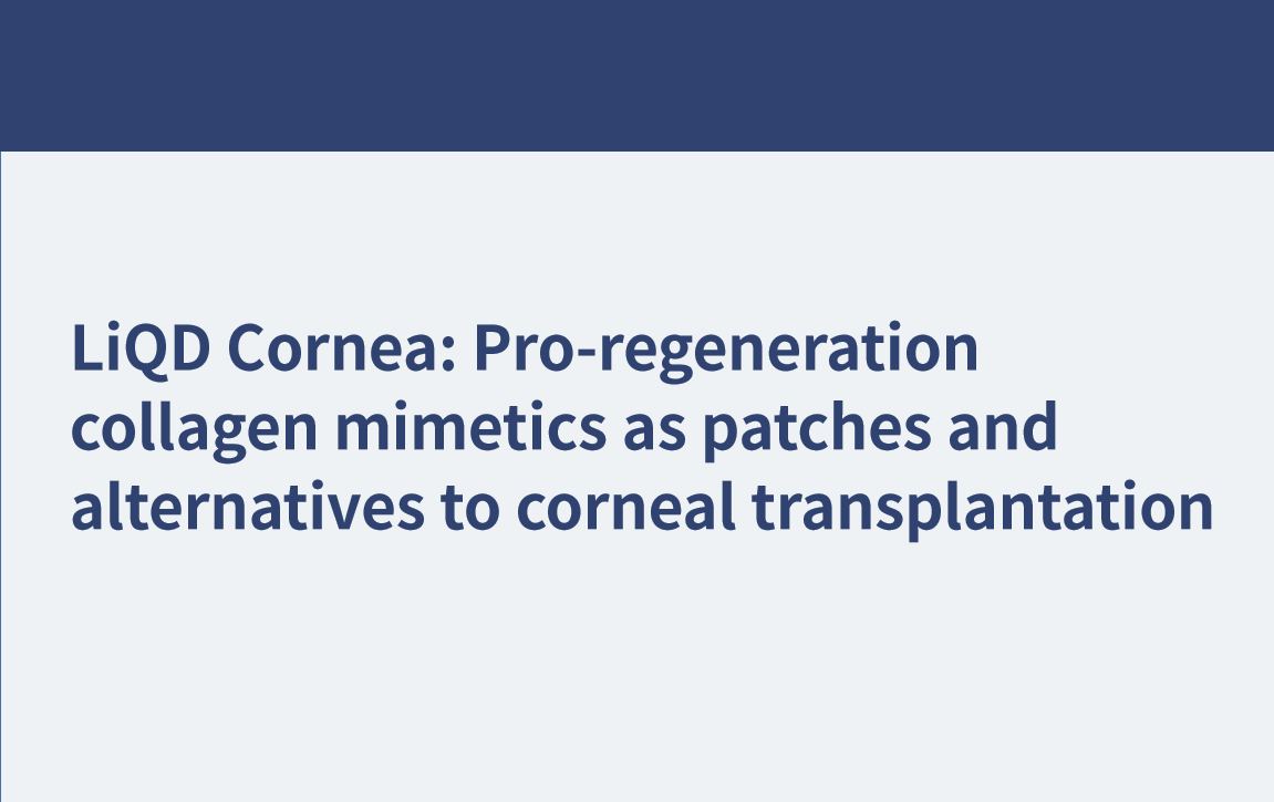 LiQD Cornea: Pro-regeneration collagen mimetics as patches and alternatives to corneal transplantation