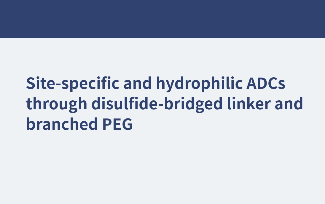 Site-specific and hydrophilic ADCs through disulfide-bridged linker and branched PEG