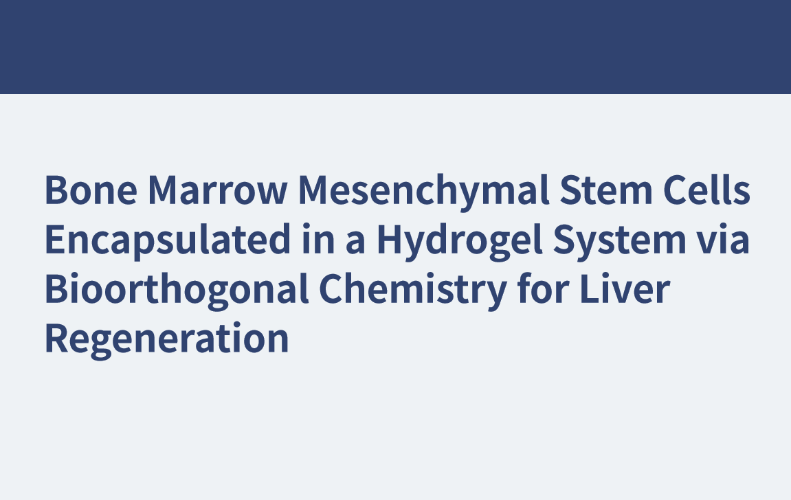 Bone Marrow Mesenchymal Stem Cells Encapsulated in a Hydrogel System via Bioorthogonal Chemistry for Liver Regeneration